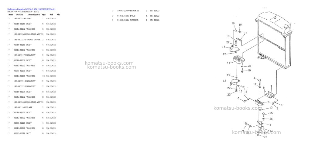 Komatsu d355a-5 s/n 12622-up Parts catalog cover Page 6