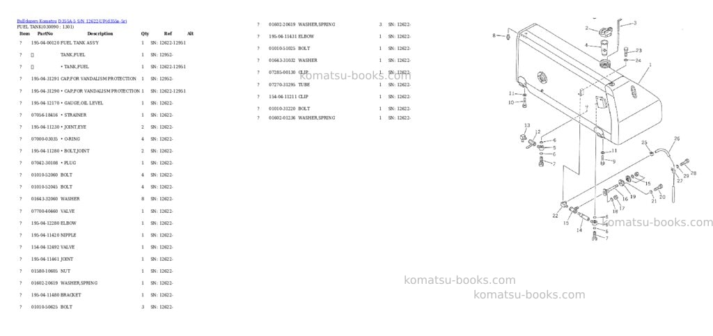 Komatsu d355a-5 s/n 12622-up Parts catalog cover Page 8