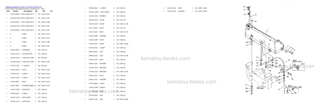 Komatsu D375A-1 S/N 15001-UP Parts catalog cover Page 10