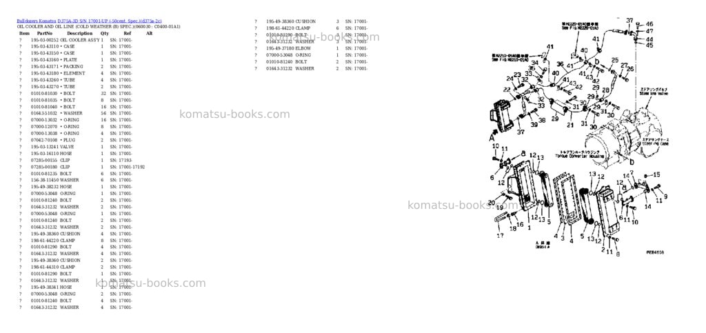 Komatsu d375a-3d s/n 17001-up -50cent. spec. Parts catalog cover Page 10