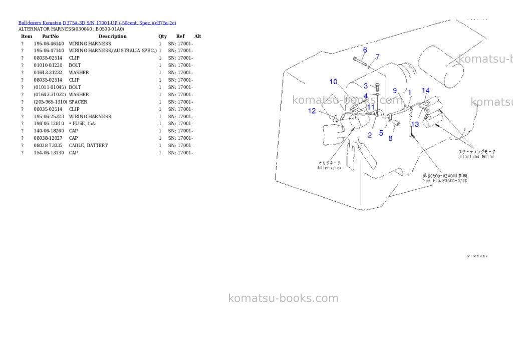 Komatsu d375a-3d s/n 17001-up -50cent. spec. Parts catalog cover Page 3