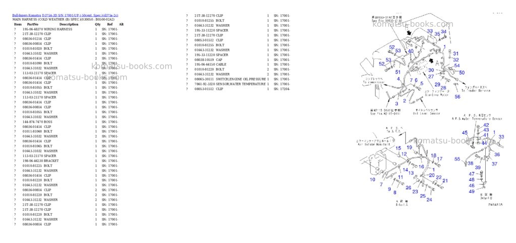 Komatsu d375a-3d s/n 17001-up -50cent. spec. Parts catalog cover Page 4