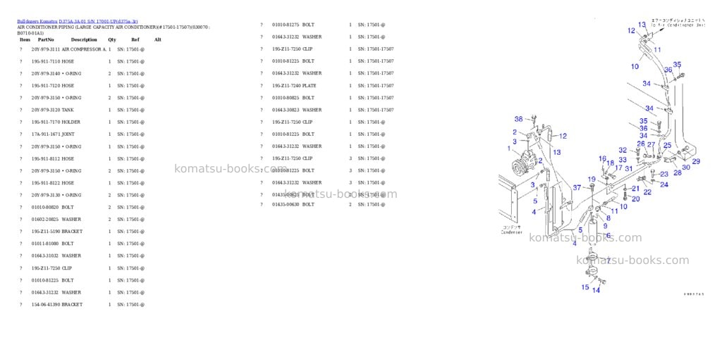 Komatsu d375a-3a-01 s/n 17001-up Parts catalog cover Page 6