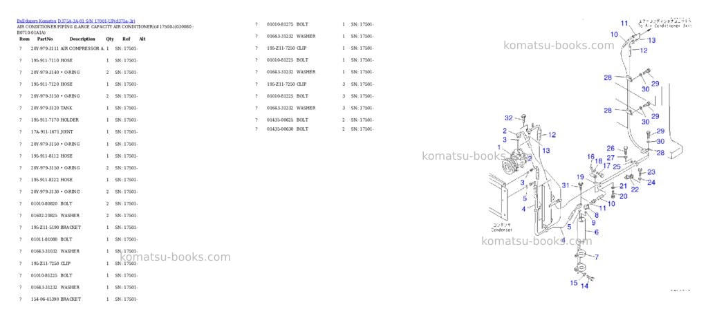 Komatsu d375a-3a-01 s/n 17001-up Parts catalog cover Page 7