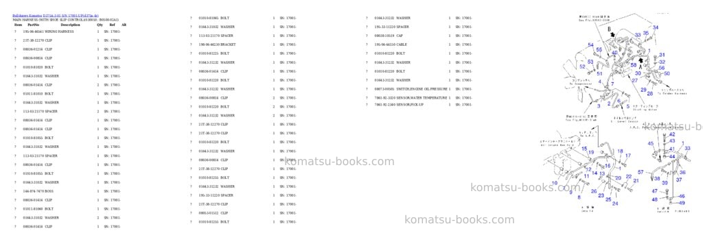 Komatsu d375a-3-01 s/n 17001-up Parts catalog cover Page 4