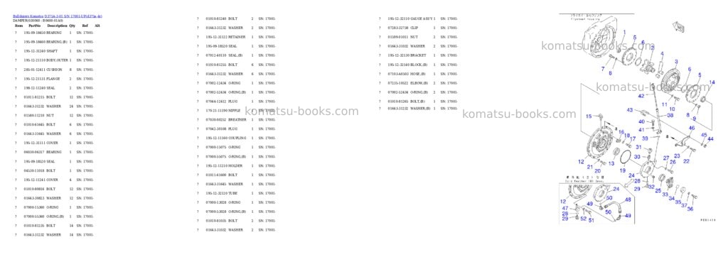 Komatsu d375a-3-01 s/n 17001-up Parts catalog cover Page 5