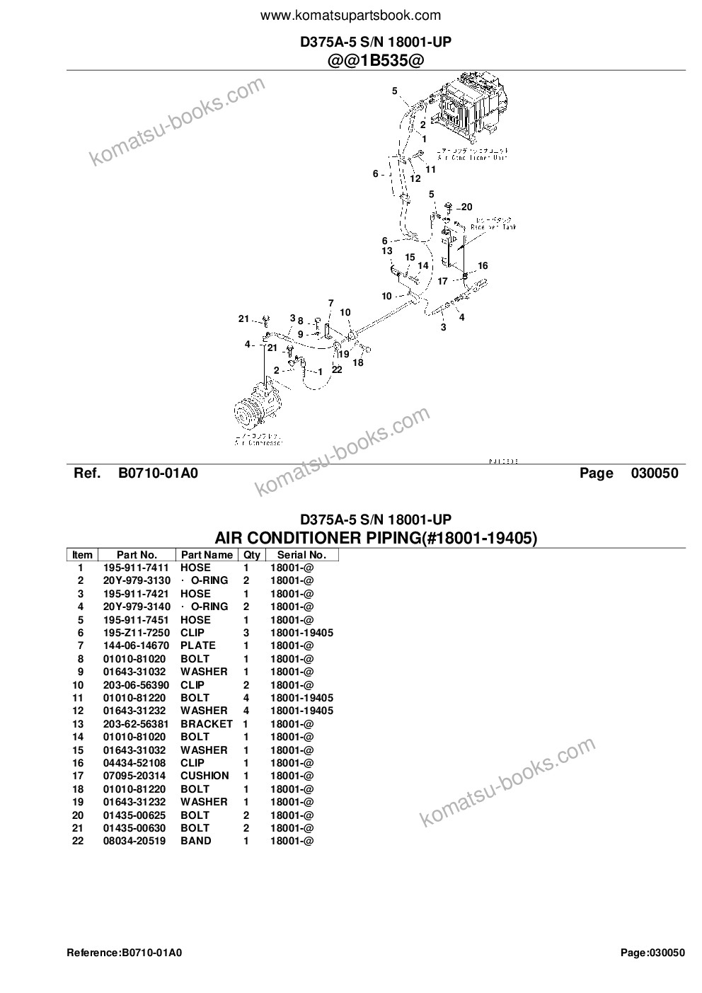 Komatsu D375A-5 S/N 18001-UP Parts catalog cover Page 9 Komatsu D375A-5 S/N 18001-UP Parts catalog cover Page 9