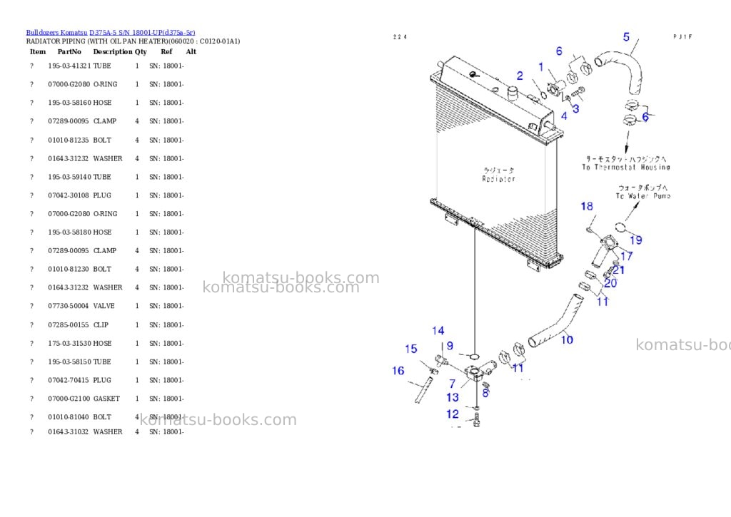 Komatsu d375a-5 s/n 18001-up Parts catalog cover Page 10