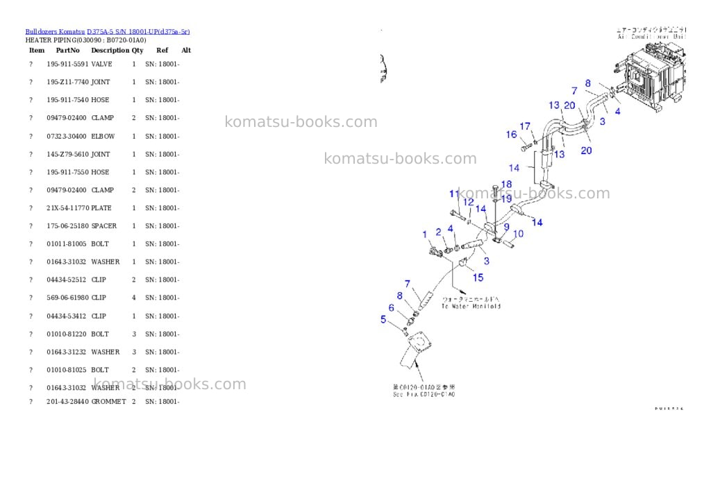 Komatsu d375a-5 s/n 18001-up Parts catalog cover Page 8