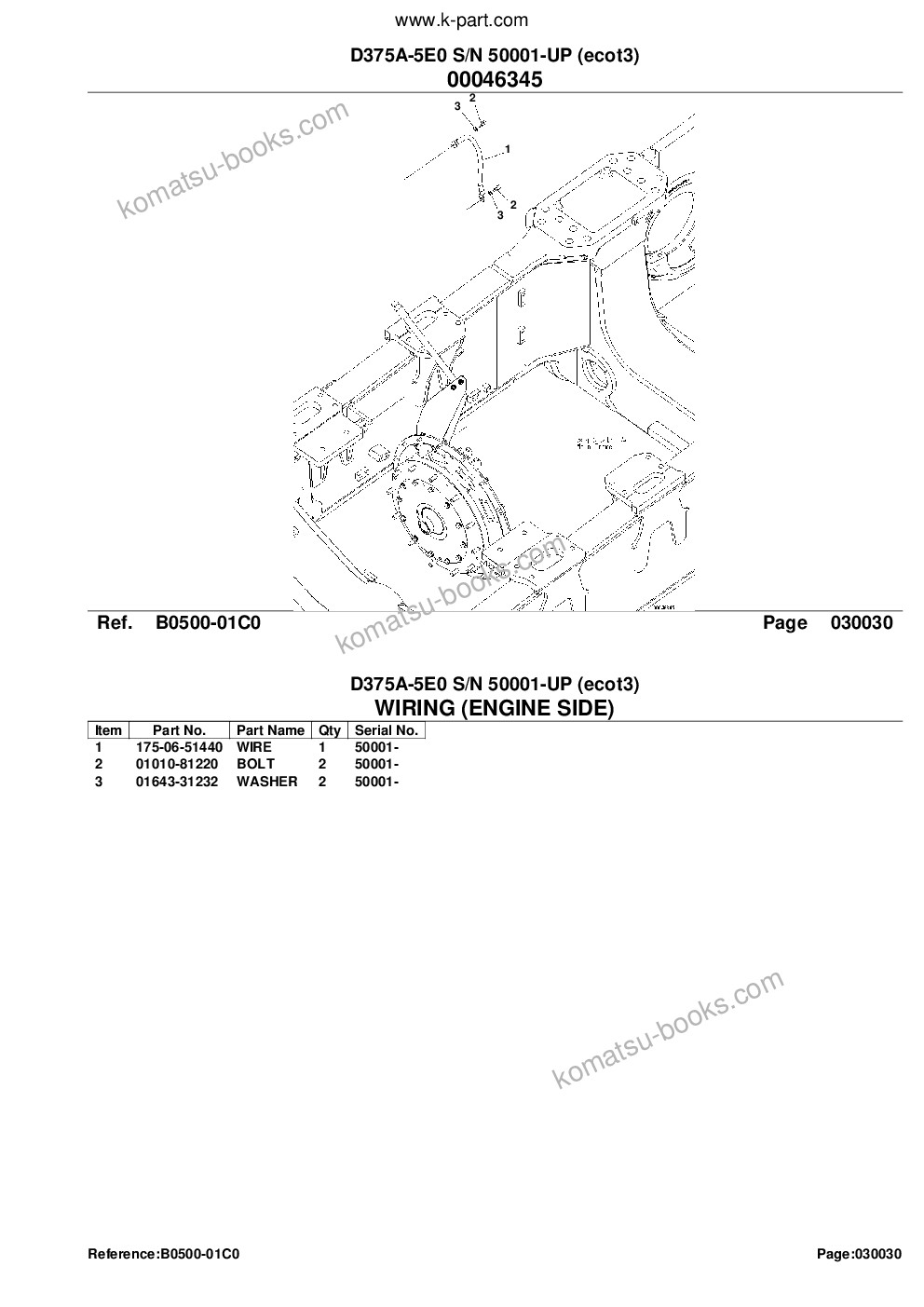 Komatsu d375a-5e0 s/n 50001-up ecot3 Каталог запчастей обложка Страница 5