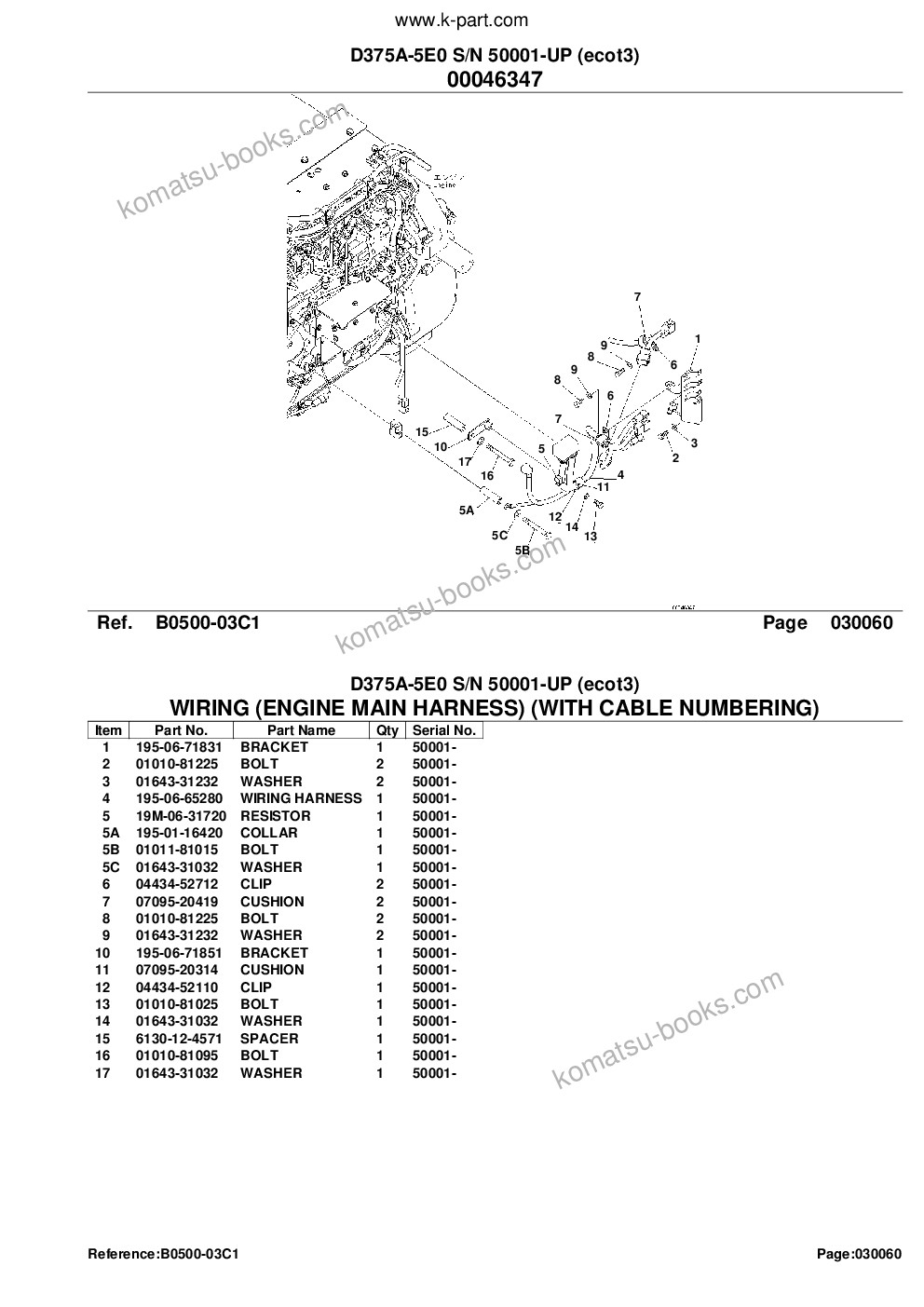 Komatsu d375a-5e0 s/n 50001-up ecot3 Каталог запчастей обложка Страница 8