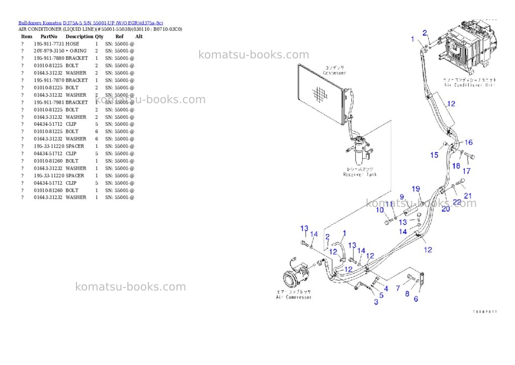 Komatsu d375a-5 s/n 55001-up w/o egr Parts catalog cover Page 10