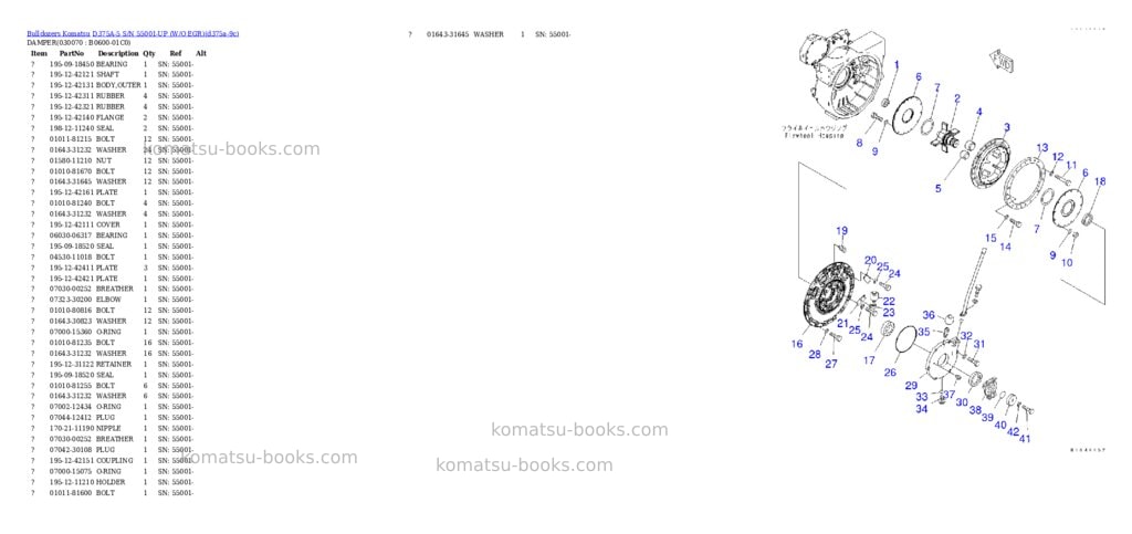 Komatsu d375a-5 s/n 55001-up w/o egr Parts catalog cover Page 6