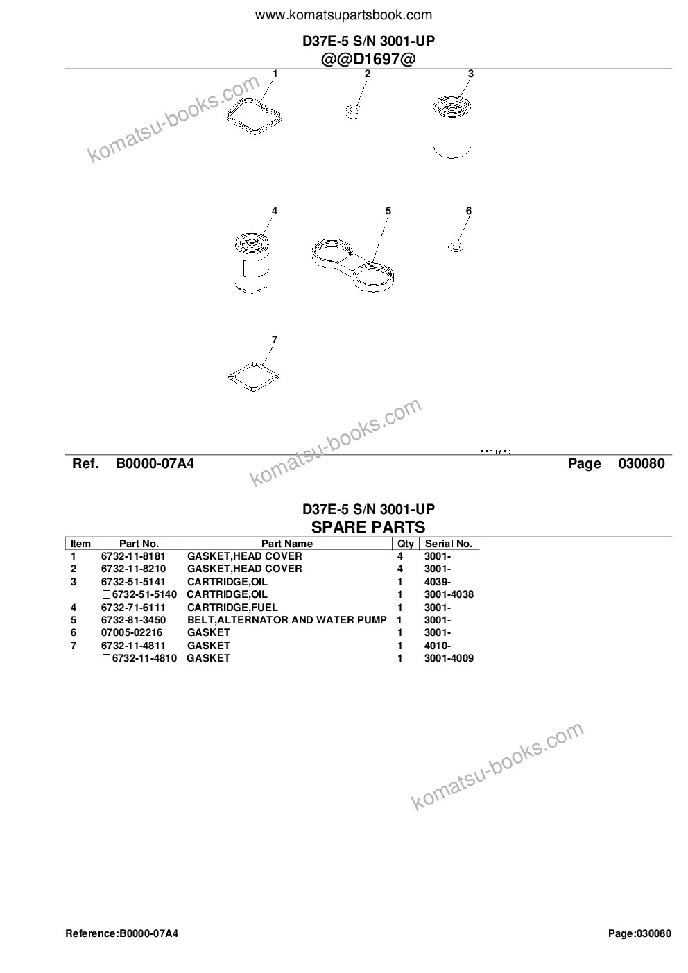 Komatsu d37e-5 s/n 3001-up Parts catalog cover Page 10 Komatsu d37e-5 s/n 3001-up Parts catalog cover Page 10