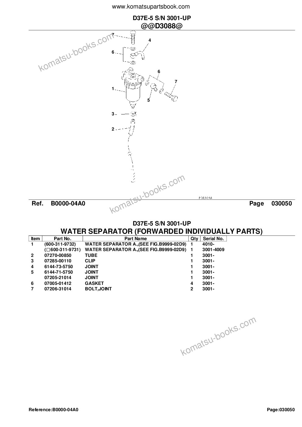 Komatsu d37e-5 s/n 3001-up Parts catalog cover Page 7 Komatsu d37e-5 s/n 3001-up Parts catalog cover Page 7
