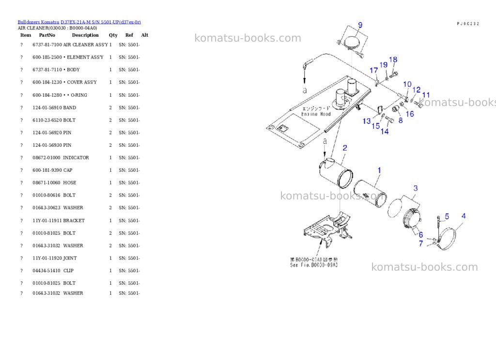 Komatsu d37ex-21a-m s/n 5501-up Parts catalog cover Page 2 Komatsu d37ex-21a-m s/n 5501-up Parts catalog cover Page 2