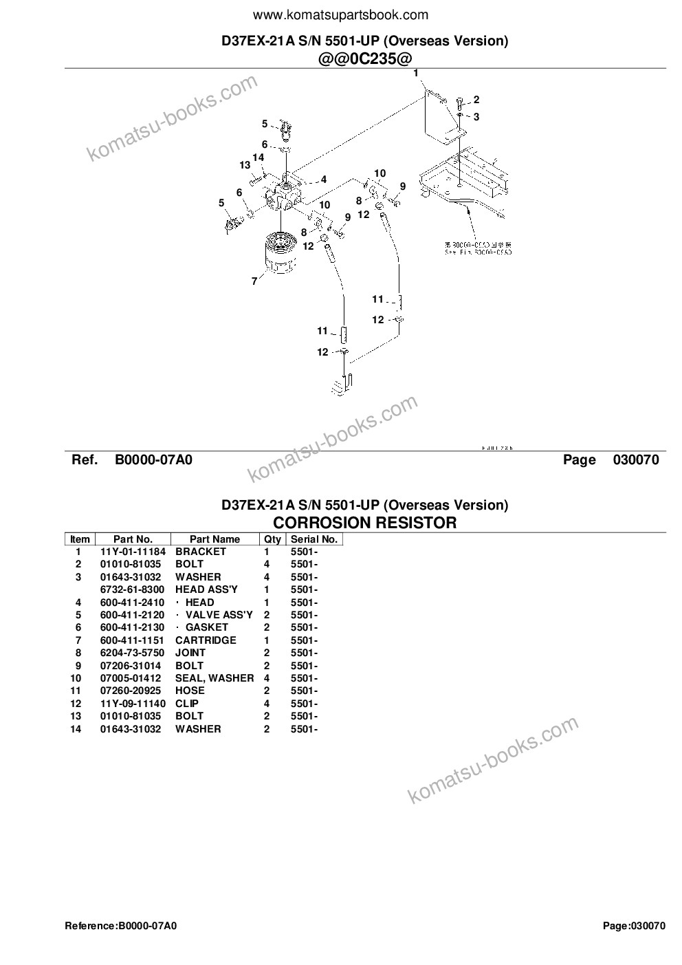 Komatsu d37ex-21a s/n 5501-up overseas version Parts catalog cover Page 9
