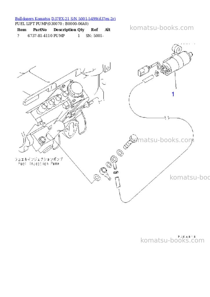Komatsu d37ex-21 s/n 5001-5499 Parts catalog cover Page 6 Komatsu d37ex-21 s/n 5001-5499 Parts catalog cover Page 6