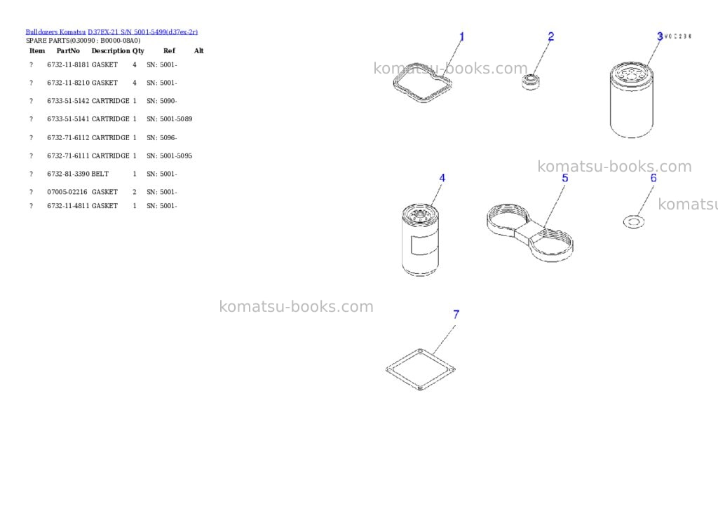 Komatsu d37ex-21 s/n 5001-5499 Parts catalog cover Page 8 Komatsu d37ex-21 s/n 5001-5499 Parts catalog cover Page 8
