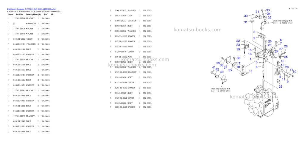 Komatsu d37ex-21 s/n 5001-5499 Parts catalog cover Page 9 Komatsu d37ex-21 s/n 5001-5499 Parts catalog cover Page 9