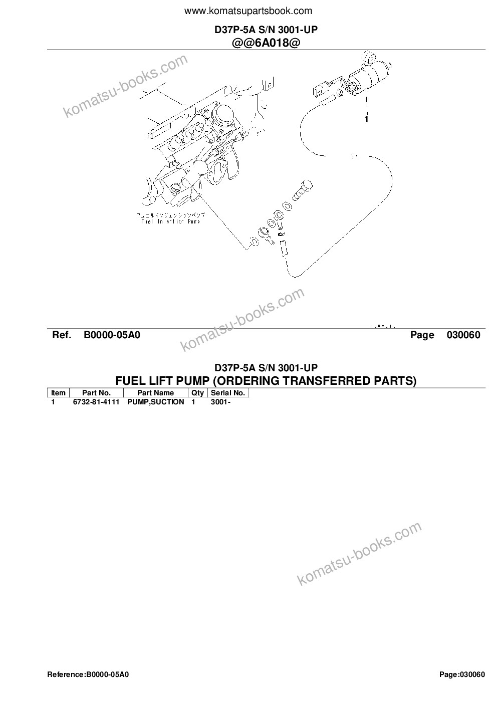 Komatsu D37P-5A S/N 3001-UP Parts catalog cover Page 8 Komatsu D37P-5A S/N 3001-UP Parts catalog cover Page 8