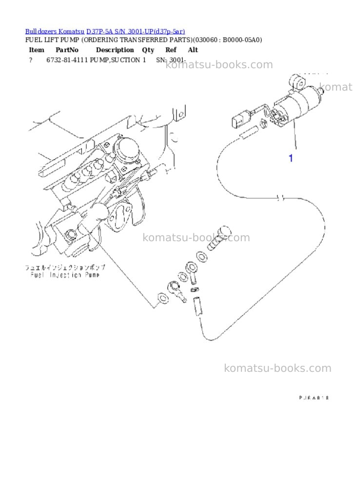 Komatsu d37p-5a s/n 3001-up Parts catalog cover Page 5 Komatsu d37p-5a s/n 3001-up Parts catalog cover Page 5