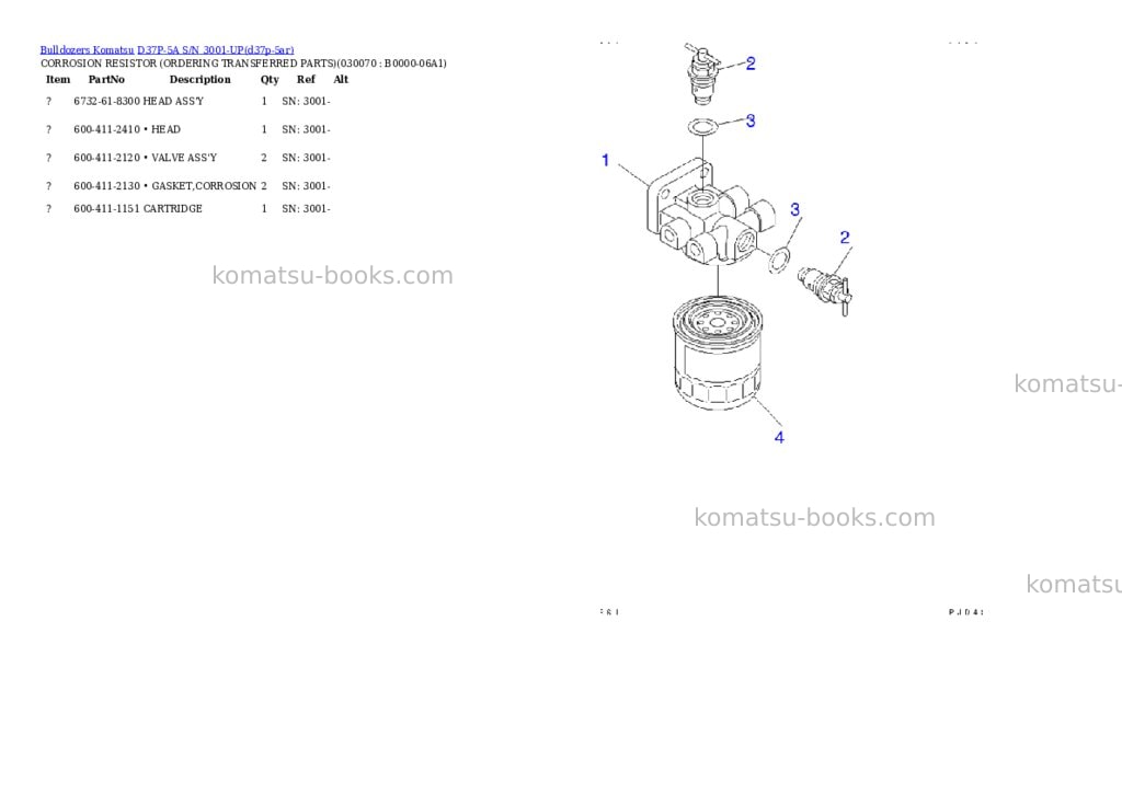 Komatsu d37p-5a s/n 3001-up Parts catalog cover Page 6 Komatsu d37p-5a s/n 3001-up Parts catalog cover Page 6