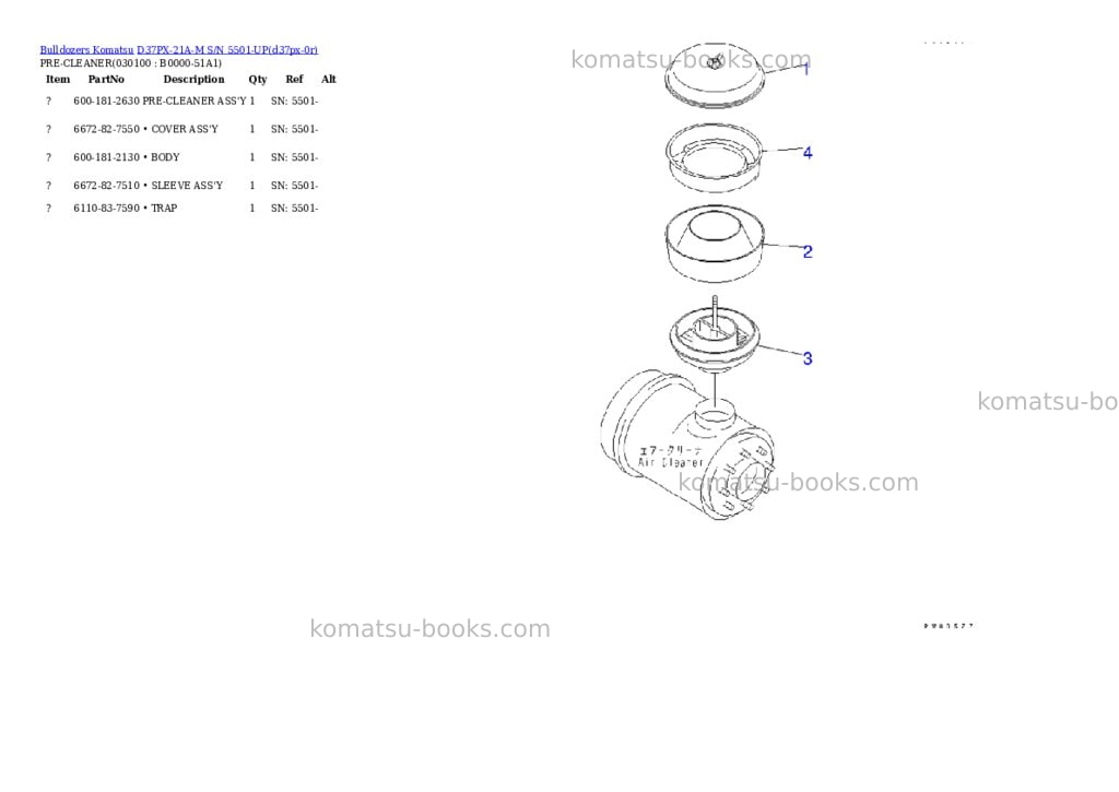 Komatsu d37px-21a-m s/n 5501-up Parts catalog cover Page 2 Komatsu d37px-21a-m s/n 5501-up Parts catalog cover Page 2