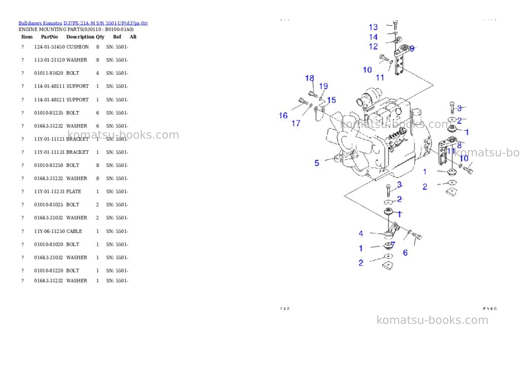 Komatsu d37px-21a-m s/n 5501-up Parts catalog cover Page 3 Komatsu d37px-21a-m s/n 5501-up Parts catalog cover Page 3