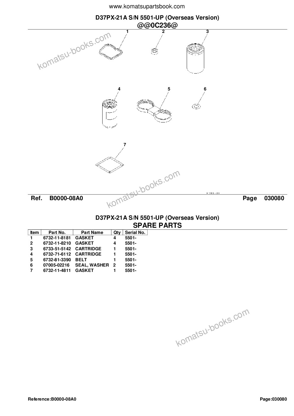 Komatsu d37px-21a s/n 5501-up overseas version Parts catalog cover Page 10