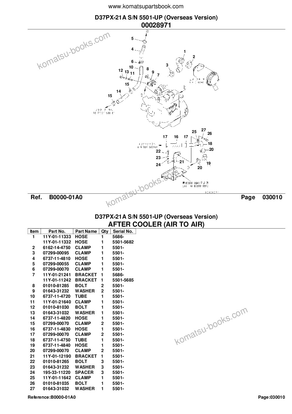 Komatsu d37px-21a s/n 5501-up overseas version Parts catalog cover Page 3