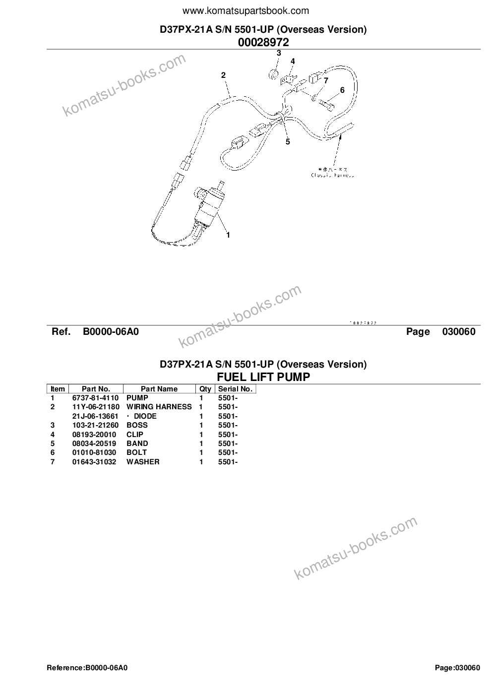 Komatsu d37px-21a s/n 5501-up overseas version Parts catalog cover Page 8