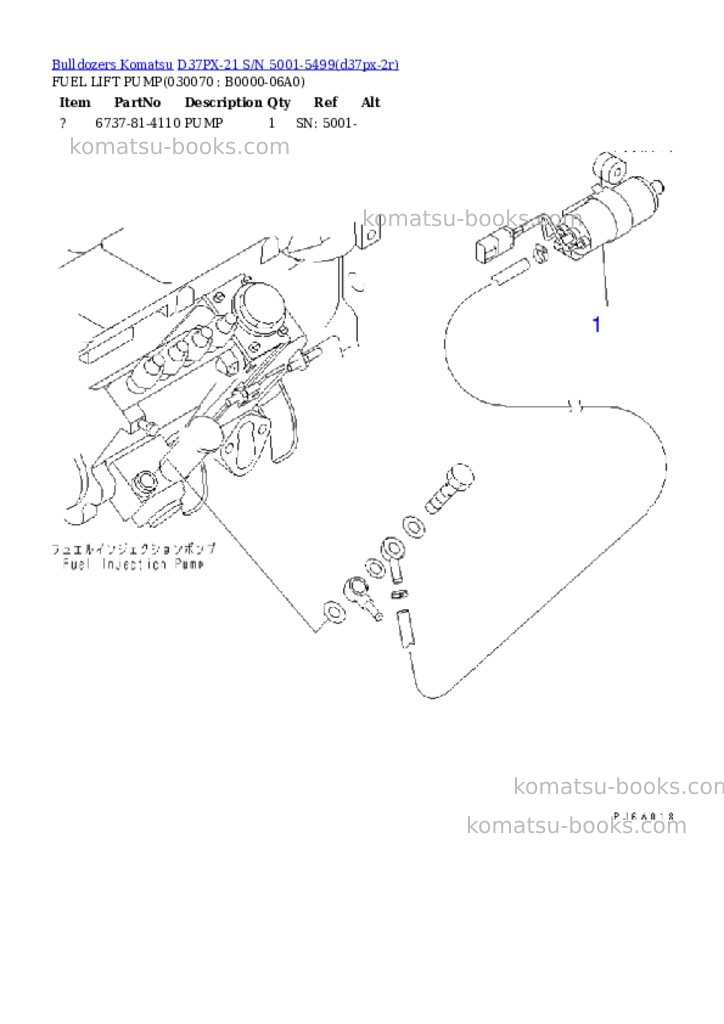 Komatsu d37px-21 s/n 5001-5499 Parts catalog cover Page 6 Komatsu d37px-21 s/n 5001-5499 Parts catalog cover Page 6