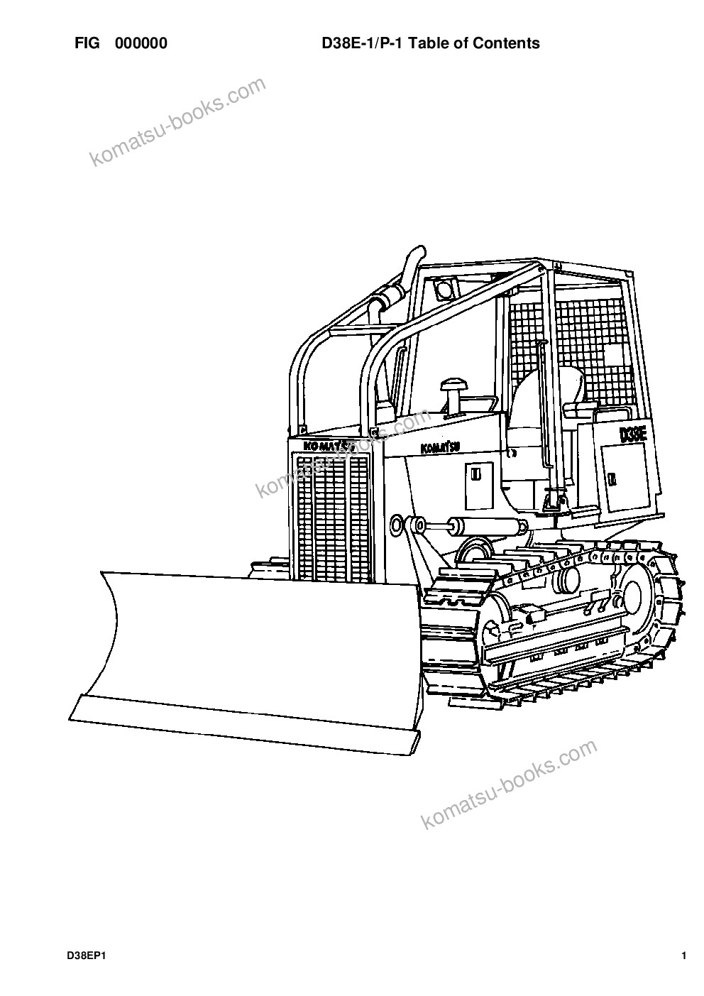 Komatsu d38e-1/p-1 s/n p085501-p085798 Parts catalog cover Komatsu d38e-1/p-1 s/n p085501-p085798 Parts catalog cover