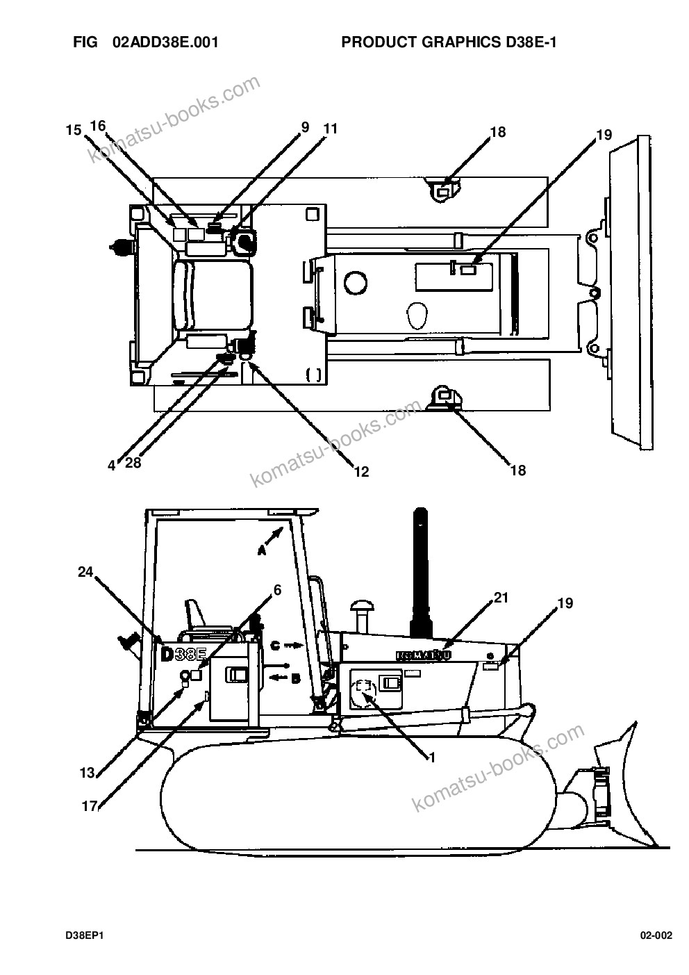 Komatsu d38e-1/p-1 s/n p085501-p085798 Parts catalog cover Page 4 Komatsu d38e-1/p-1 s/n p085501-p085798 Parts catalog cover Page 4