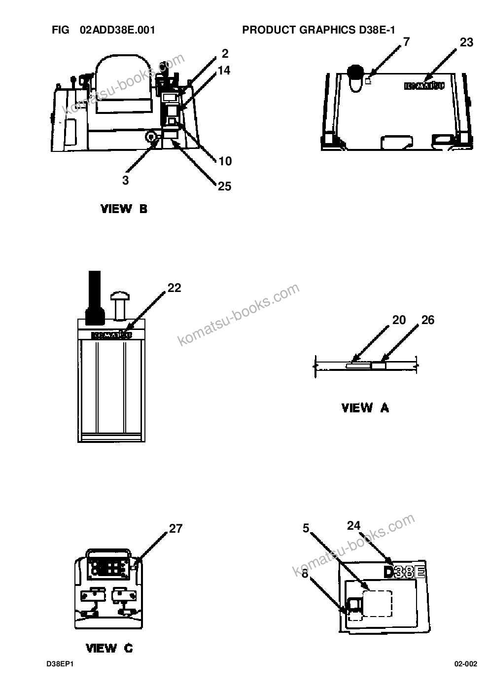 Komatsu d38e-1/p-1 s/n p085501-p085798 Parts catalog cover Page 5 Komatsu d38e-1/p-1 s/n p085501-p085798 Parts catalog cover Page 5
