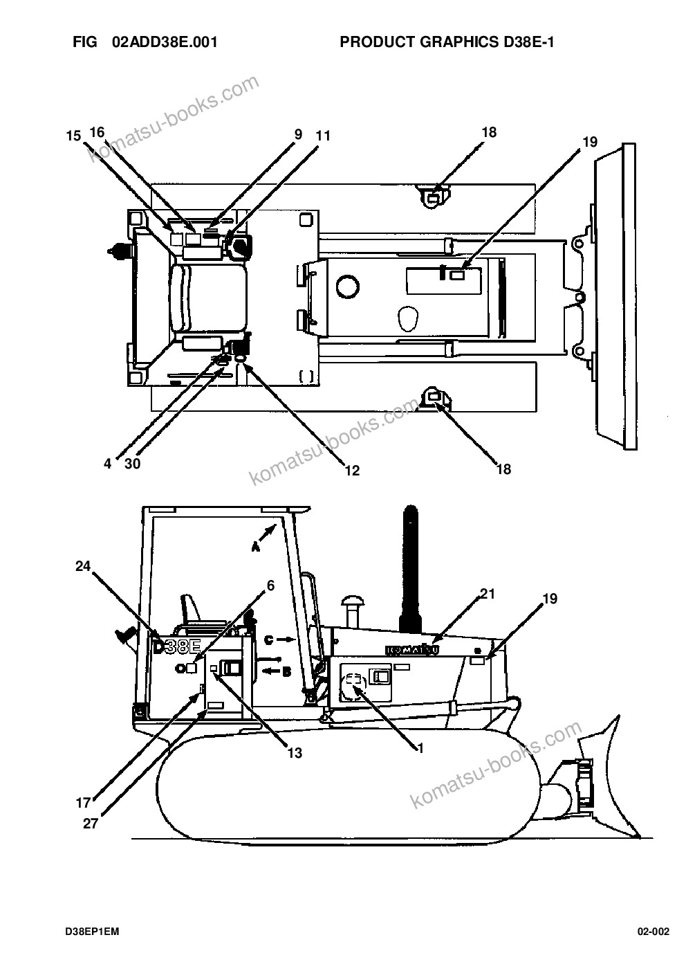 Komatsu d38e-1/p-1 s/n p085799-p086238 Parts catalog cover Page 4 Komatsu d38e-1/p-1 s/n p085799-p086238 Parts catalog cover Page 4