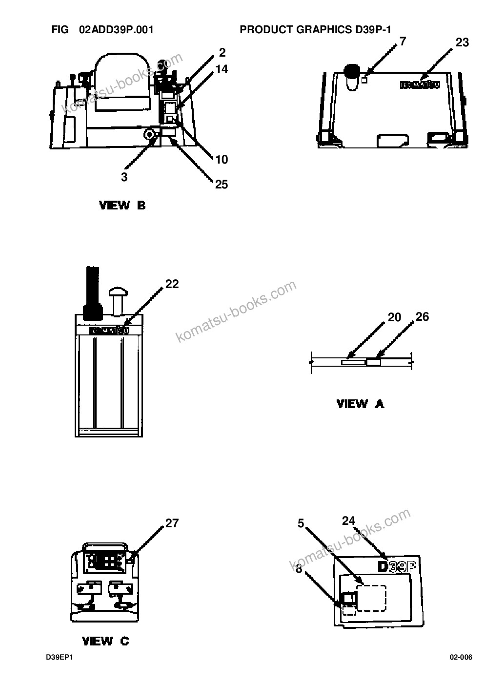 Komatsu d39e-1/p-1 s/n p095501-p095871 Parts catalog cover Page 8 Komatsu d39e-1/p-1 s/n p095501-p095871 Parts catalog cover Page 8