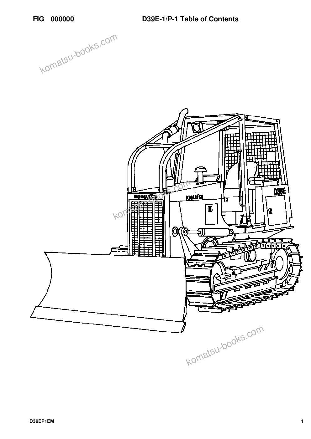 Komatsu d39e-1/p-1 s/n p095872-p096337 Parts catalog cover