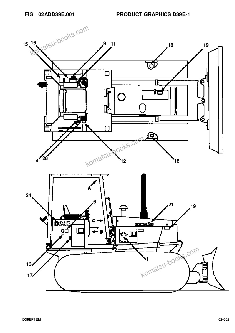 Komatsu d39e-1/p-1 s/n p095872-p096337 Parts catalog cover Page 4