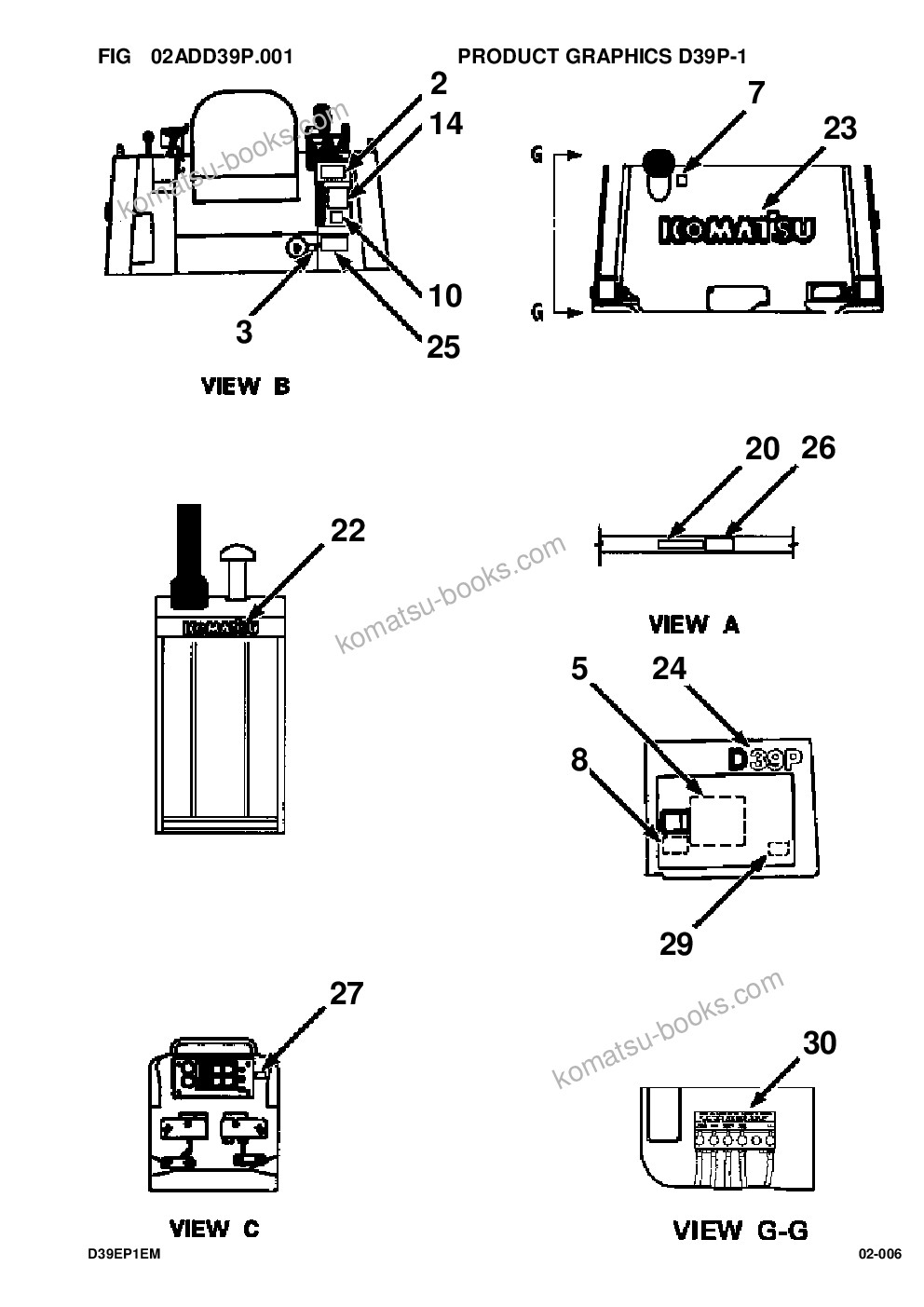 Komatsu d39e-1/p-1 s/n p095872-p096337 Parts catalog cover Page 8