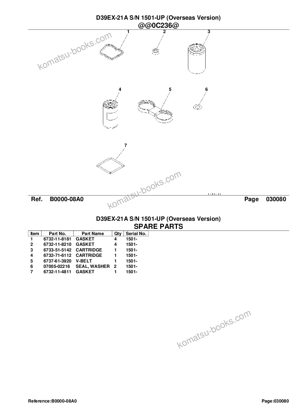 Komatsu d39ex-21a s/n 1501-up overseas version Parts catalog cover Page 10