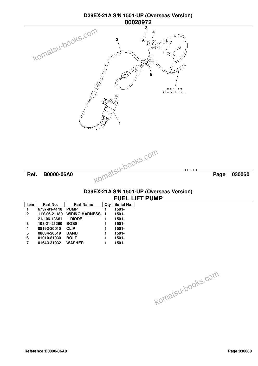 Komatsu d39ex-21a s/n 1501-up overseas version Parts catalog cover Page 8