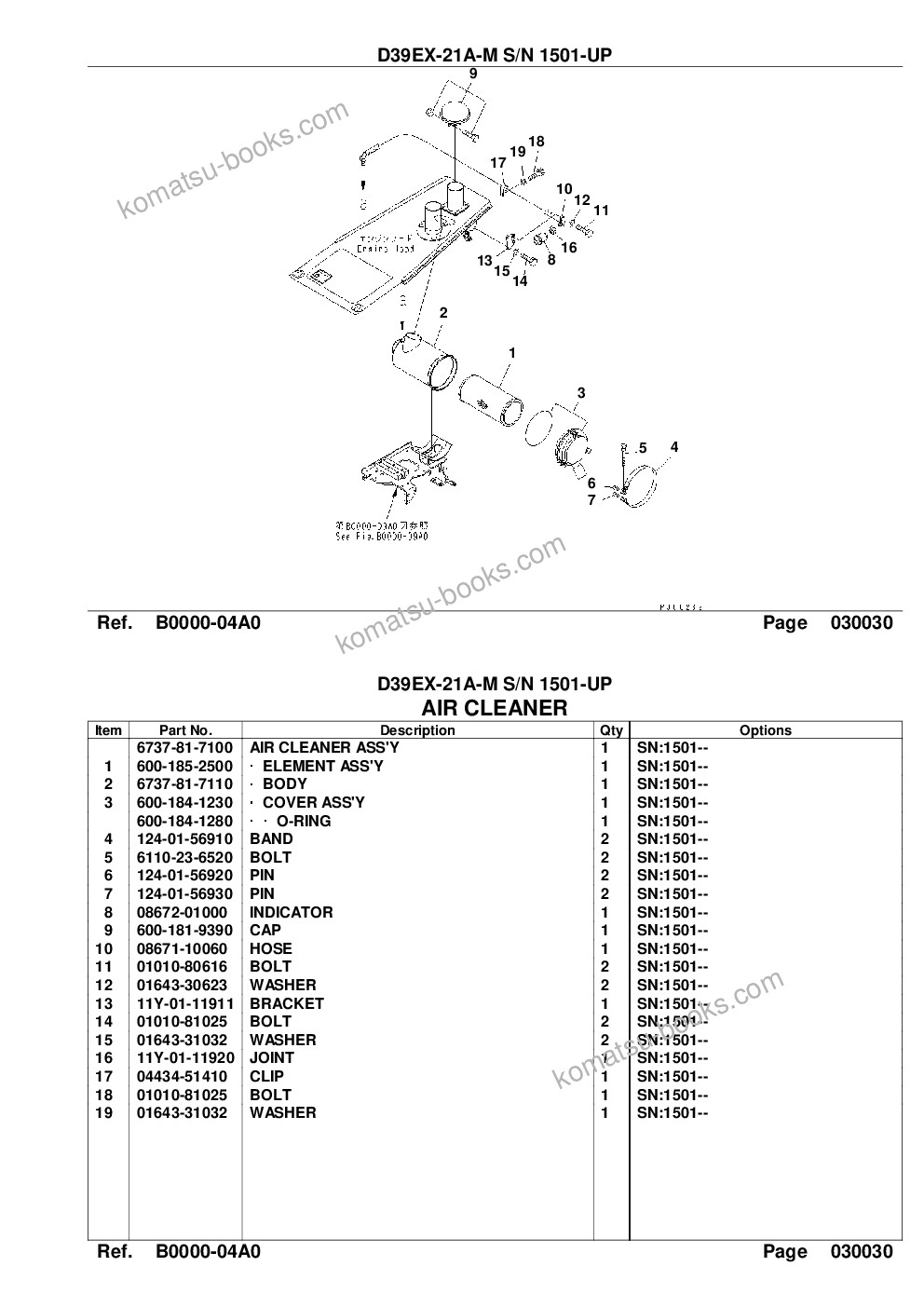 Komatsu d39ex-21a-m s/n 1501-up Parts catalog cover Page 5 Komatsu d39ex-21a-m s/n 1501-up Parts catalog cover Page 5