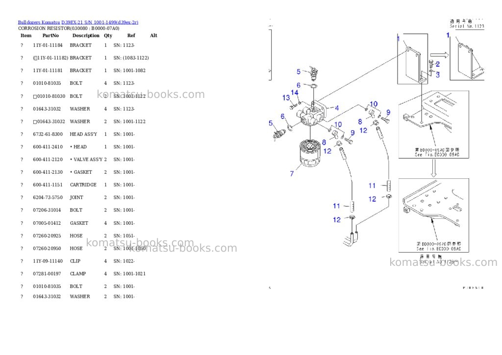 Komatsu d39ex-21 s/n 1001-1499 Parts catalog cover Page 7 Komatsu d39ex-21 s/n 1001-1499 Parts catalog cover Page 7