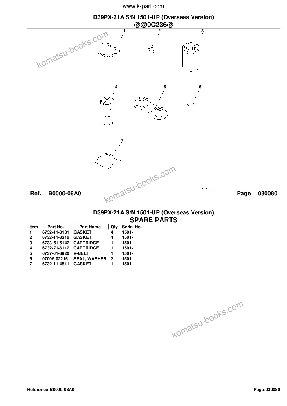Komatsu d39px-21a s/n 1501-up overseas version Parts catalog cover Page 10 Komatsu d39px-21a s/n 1501-up overseas version Parts catalog cover Page 10