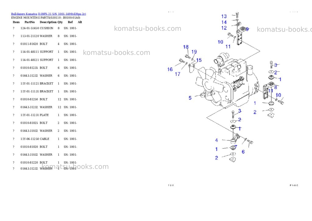 Komatsu d39px-21 s/n 1001-1499 overseas version Parts catalog cover Page 10 Komatsu d39px-21 s/n 1001-1499 overseas version Parts catalog cover Page 10