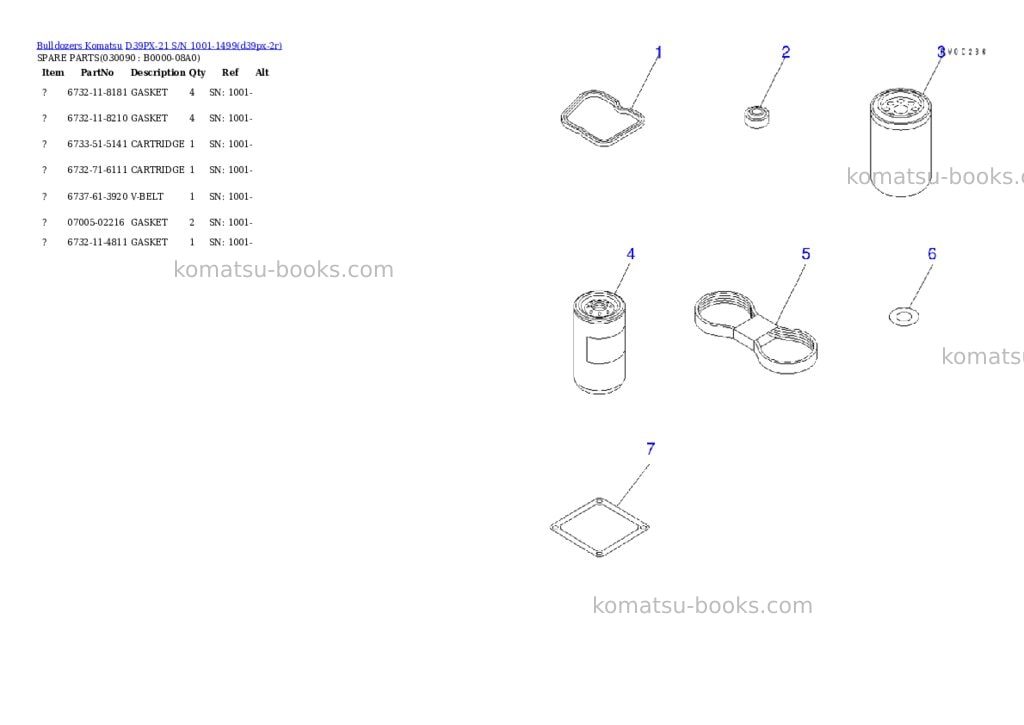 Komatsu d39px-21 s/n 1001-1499 overseas version Parts catalog cover Page 8 Komatsu d39px-21 s/n 1001-1499 overseas version Parts catalog cover Page 8