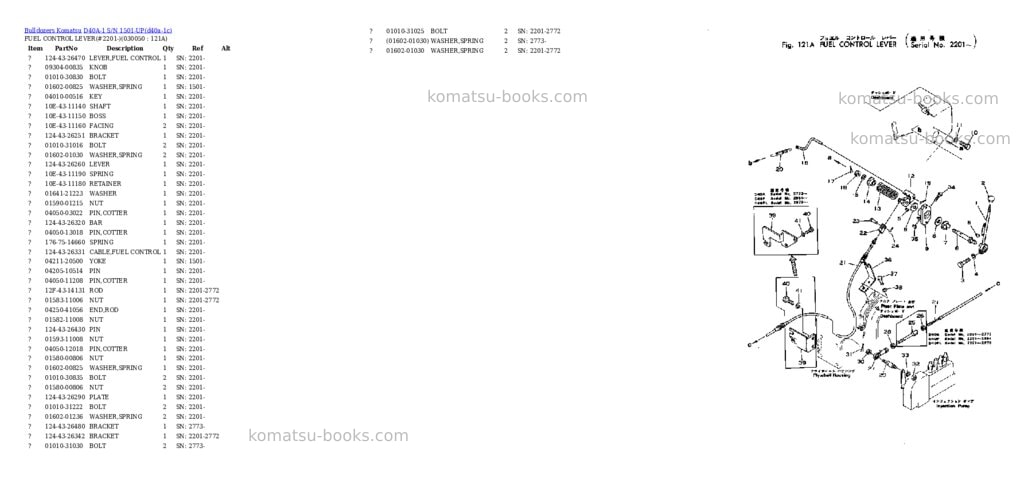 Komatsu d40a-1 s/n 1501-up Parts catalog cover Page 4