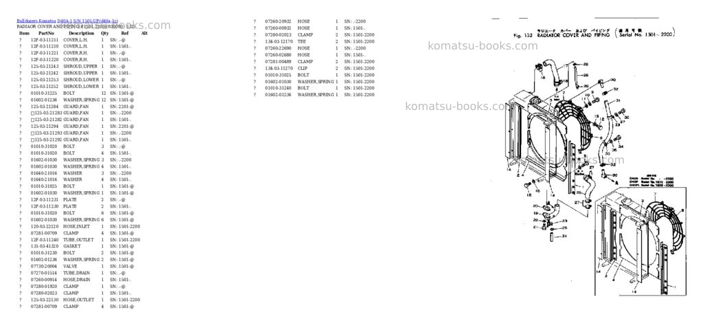 Komatsu d40a-1 s/n 1501-up Parts catalog cover Page 8